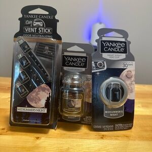 Yankee Candle Midsummer's Night Car Vent Set - Black and Silver